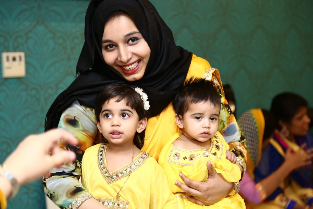 Mom and children